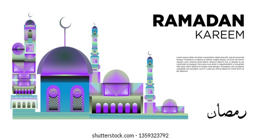 Vector colorful ramadan islamic greeting card and banner
