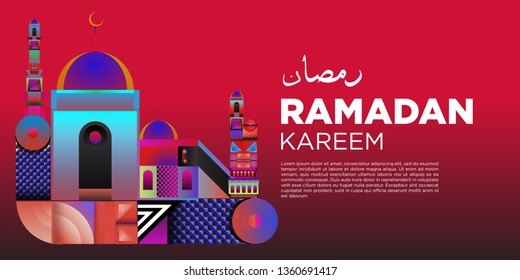 
Vector colorful ramadan islamic greeting card and banner