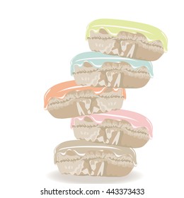 Vector Colorful realistic macaroons