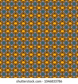 Vector colorful rectangles seamless pattern. Brown, yellow and black background.