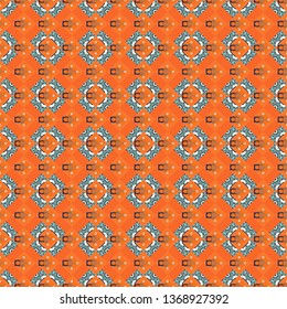 Vector colorful rectangles seamless pattern. Orange, magenta and brown background.