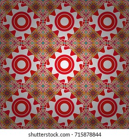 Vector colorful rectangles seamless pattern. Neutral, orange and red background.