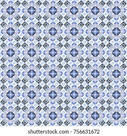 Vector colorful rectangles seamless pattern. Gray, white and blue background.