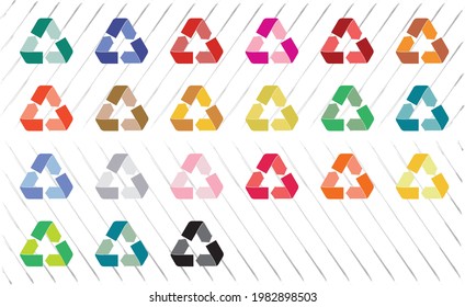 Vector of the colorful recycle