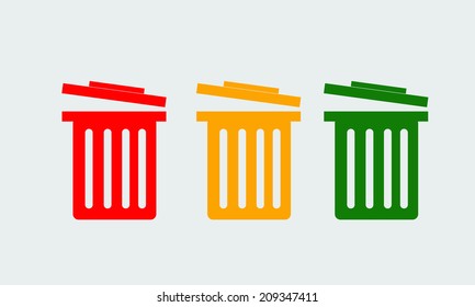 vector Colorful recycle garbage can