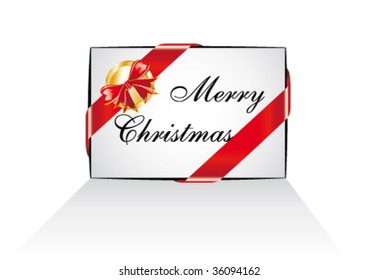 VECTOR Colorful Red and Gold Christmas Email Message Icon