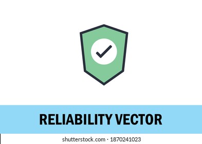 Vector of Colorful reliability icon. Isolated on white background. For designer.