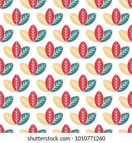 vector colorful repetition leaf form seamless pattern isolated i