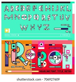 Vector of colorful Retro alphabet. Unique fonts for design and illustration template with techno and robot style. Typography for poster and headline publication.