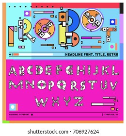 Vector of colorful Retro alphabet. Unique fonts for design and illustration template with techno and robot style. Typography for poster and headline publication.
