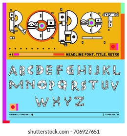 Vector of colorful Retro alphabet. Unique fonts for design and illustration template with techno and robot style. Typography for poster and headline publication.