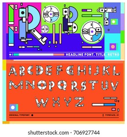 Vector of colorful Retro alphabet. Unique fonts for design and illustration template with techno and robot style. Typography for poster and headline publication.