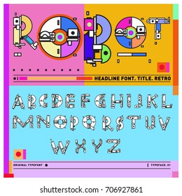 Vector of colorful Retro alphabet. Unique fonts for design and illustration template with techno and robot style. Typography for poster and headline publication.