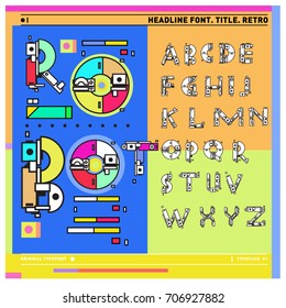 Vector of colorful Retro alphabet. Unique fonts for design and illustration template with techno and robot style. Typography for poster and headline publication.
