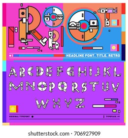 Vector of colorful Retro alphabet. Unique fonts for design and illustration template with techno and robot style. Typography for poster and headline publication.