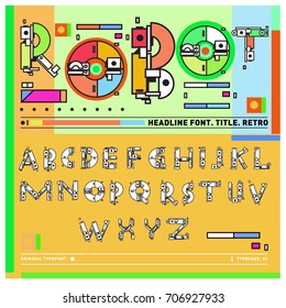 Vector of colorful Retro alphabet. Unique fonts for design and illustration template with techno and robot style. Typography for poster and headline publication.
