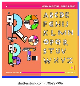 Vector of colorful Retro alphabet. Unique fonts for design and illustration template with techno and robot style. Typography for poster and headline publication.