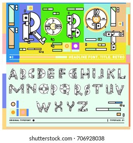 Vector of colorful Retro alphabet. Unique fonts for design and illustration template with techno and robot style. Typography for poster and headline publication.
