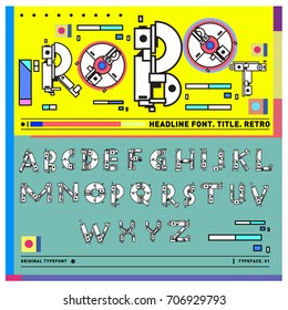 Vector of colorful Retro alphabet. Unique fonts for design and illustration template with techno and robot style. Typography for poster and headline publication.