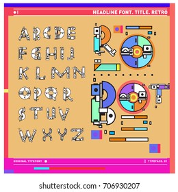 Vector of colorful Retro alphabet. Unique fonts for design and illustration template with techno and robot style. Typography for poster and headline publication.