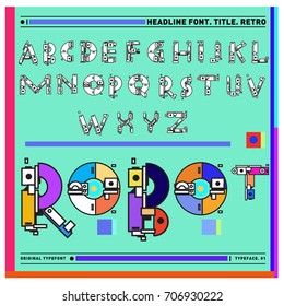 Vector of colorful Retro alphabet. Unique fonts for design and illustration template with techno and robot style. Typography for poster and headline publication.