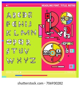 Vector of colorful Retro alphabet. Unique fonts for design and illustration template with techno and robot style. Typography for poster and headline publication.