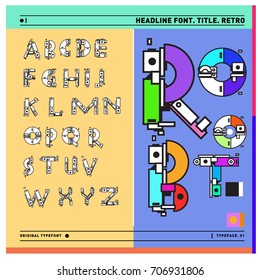 Vector of colorful Retro alphabet. Unique fonts for design and illustration template with techno and robot style. Typography for poster and headline publication.