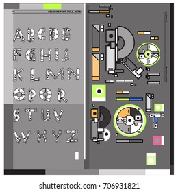 Vector of colorful Retro alphabet. Unique fonts for design and illustration template with techno and robot style. Typography for poster and headline publication.