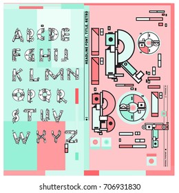 Vector of colorful Retro alphabet. Unique fonts for design and illustration template with techno and robot style. Typography for poster and headline publication.
