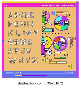Vector of colorful Retro alphabet. Unique fonts for design and illustration template with techno and robot style. Typography for poster and headline publication.