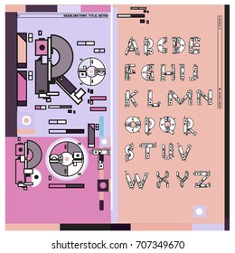 Vector of colorful Retro alphabet. Unique fonts for design and illustration template with techno and robot style. Typography for poster and headline publication.
