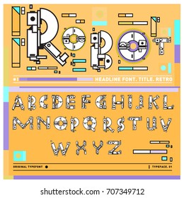 Vector of colorful Retro alphabet. Unique fonts for design and illustration template with techno and robot style. Typography for poster and headline publication.