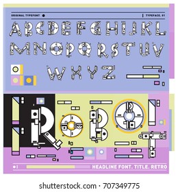 Vector of colorful Retro alphabet. Unique fonts for design and illustration template with techno and robot style. Typography for poster and headline publication.