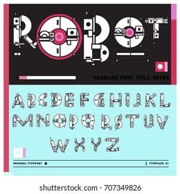 Vector of colorful Retro alphabet. Unique fonts for design and illustration template with techno and robot style. Typography for poster and headline publication.