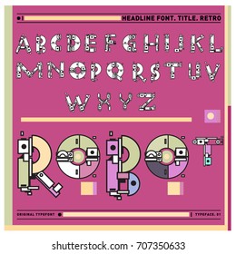 Vector of colorful Retro alphabet. Unique fonts for design and illustration template with techno and robot style. Typography for poster and headline publication.