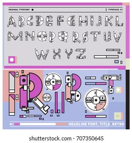 Vector of colorful Retro alphabet. Unique fonts for design and illustration template with techno and robot style. Typography for poster and headline publication.