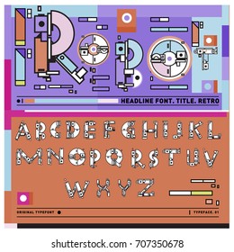 Vector of colorful Retro alphabet. Unique fonts for design and illustration template with techno and robot style. Typography for poster and headline publication.