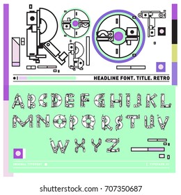 Vector of colorful Retro alphabet. Unique fonts for design and illustration template with techno and robot style. Typography for poster and headline publication.