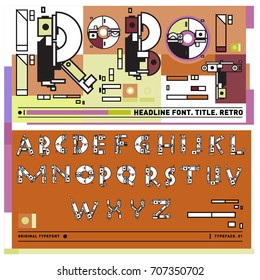 Vector of colorful Retro alphabet. Unique fonts for design and illustration template with techno and robot style. Typography for poster and headline publication.