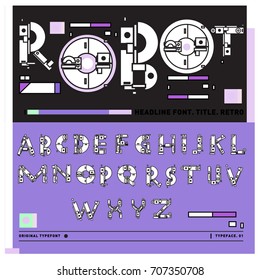 Vector of colorful Retro alphabet. Unique fonts for design and illustration template with techno and robot style. Typography for poster and headline publication.