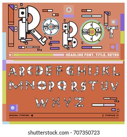 Vector of colorful Retro alphabet. Unique fonts for design and illustration template with techno and robot style. Typography for poster and headline publication.