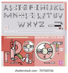 Vector of colorful Retro alphabet. Unique fonts for design and illustration template with techno and robot style. Typography for poster and headline publication.