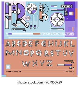 Vector of colorful Retro alphabet. Unique fonts for design and illustration template with techno and robot style. Typography for poster and headline publication.