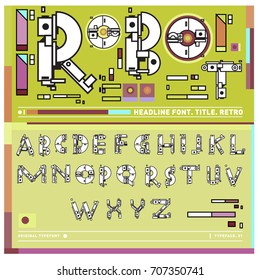 Vector of colorful Retro alphabet. Unique fonts for design and illustration template with techno and robot style. Typography for poster and headline publication.