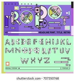 Vector of colorful Retro alphabet. Unique fonts for design and illustration template with techno and robot style. Typography for poster and headline publication.