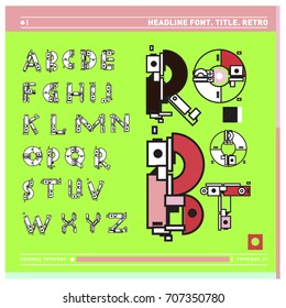 Vector of colorful Retro alphabet. Unique fonts for design and illustration template with techno and robot style. Typography for poster and headline publication.
