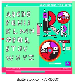 Vector of colorful Retro alphabet. Unique fonts for design and illustration template with techno and robot style. Typography for poster and headline publication.