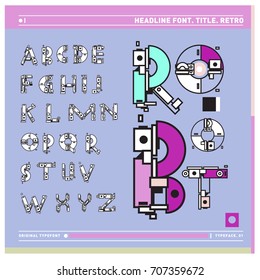 Vector of colorful Retro alphabet. Unique fonts for design and illustration template with techno and robot style. Typography for poster and headline publication.