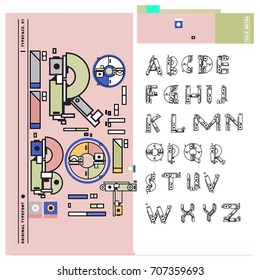 Vector of colorful Retro alphabet. Unique fonts for design and illustration template with techno and robot style. Typography for poster and headline publication.