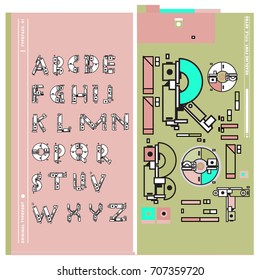 Vector of colorful Retro alphabet. Unique fonts for design and illustration template with techno and robot style. Typography for poster and headline publication.